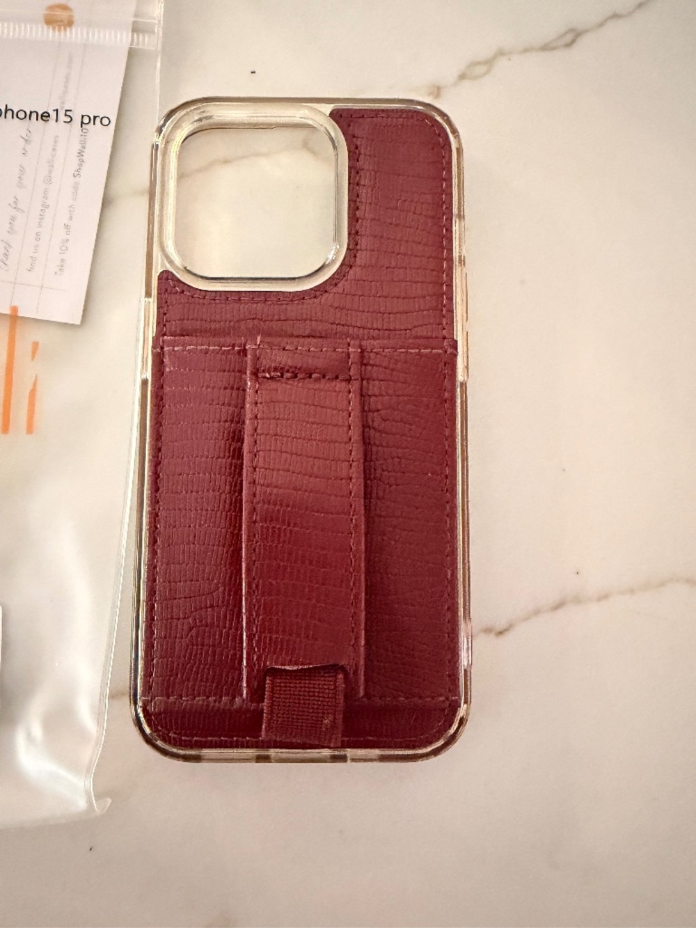 Walli iPhone 15 Pro case, Vivienne Maroon by Chris loves Julia
